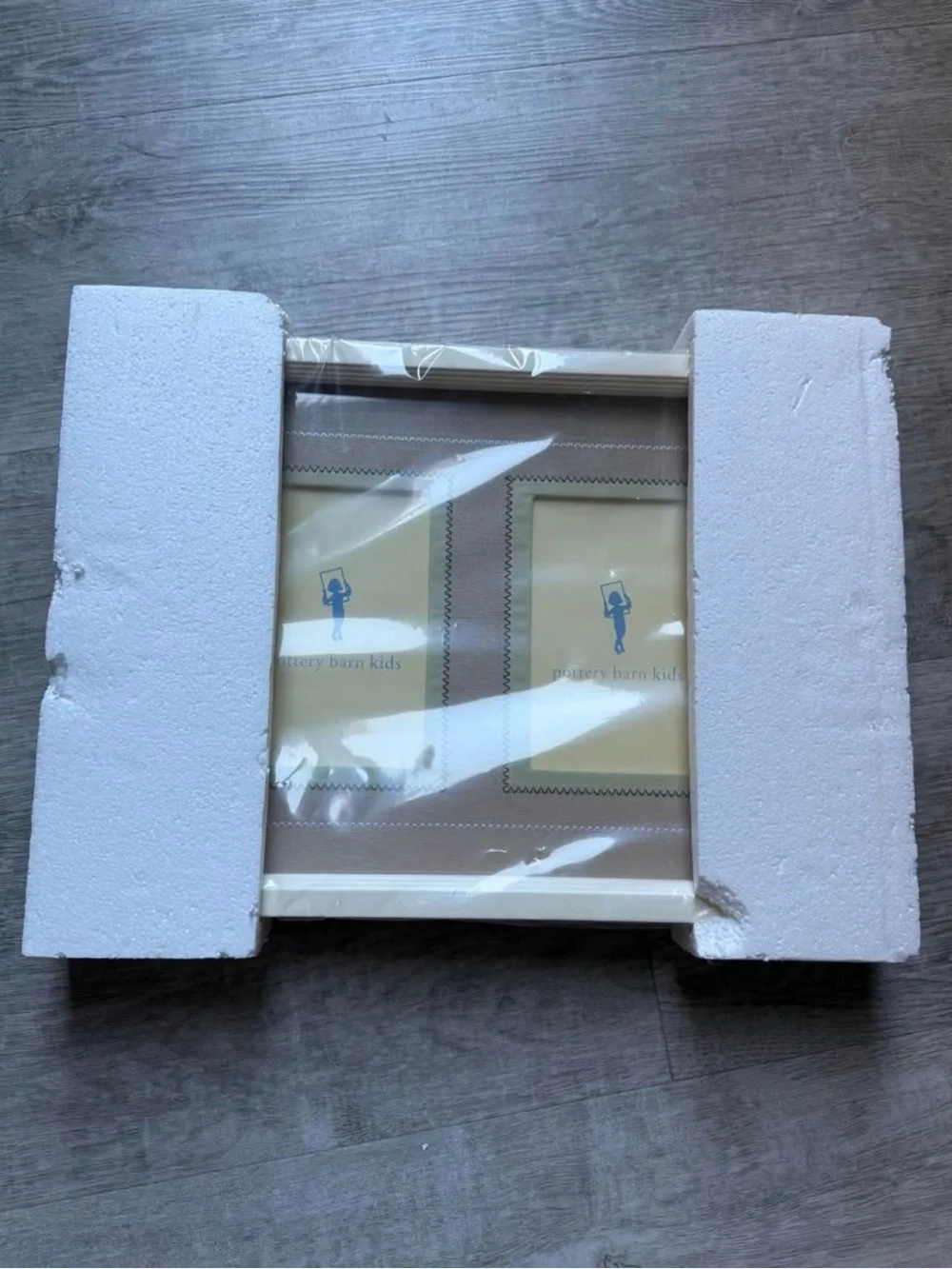 Pottery Barn Kids Embroidered Keepsake Frame two 4x6 pictures